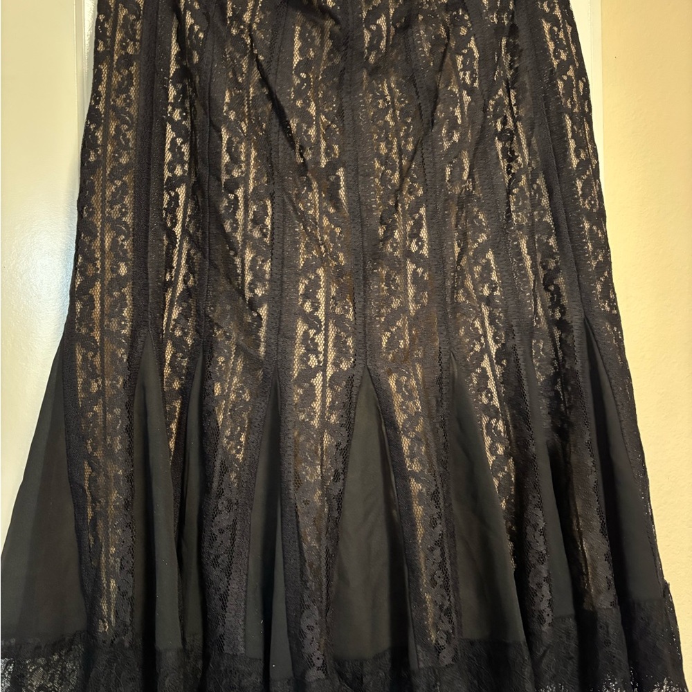LOFT Black Lace A-Line Skirt  NWT